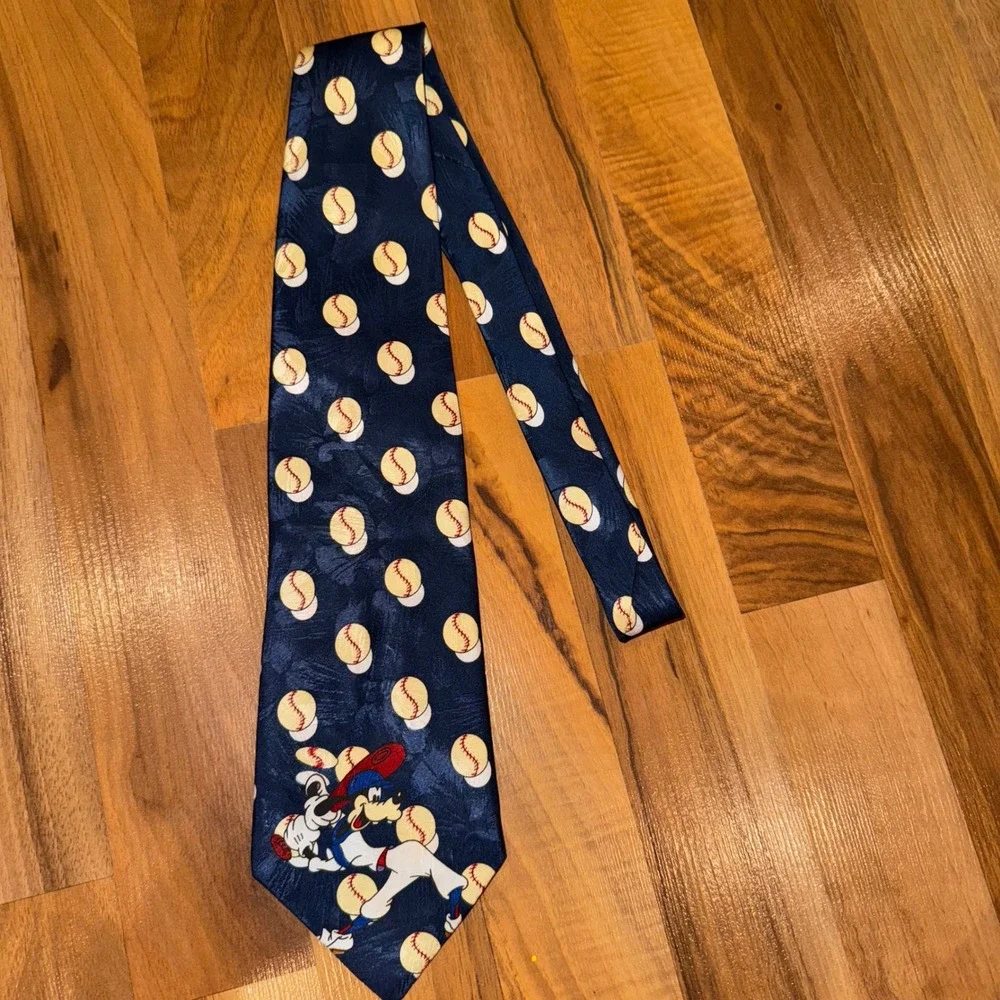 Mickey Unlimited bundle Baseball Necktie‎ Goofy Cartoon Novelty Tie red blue